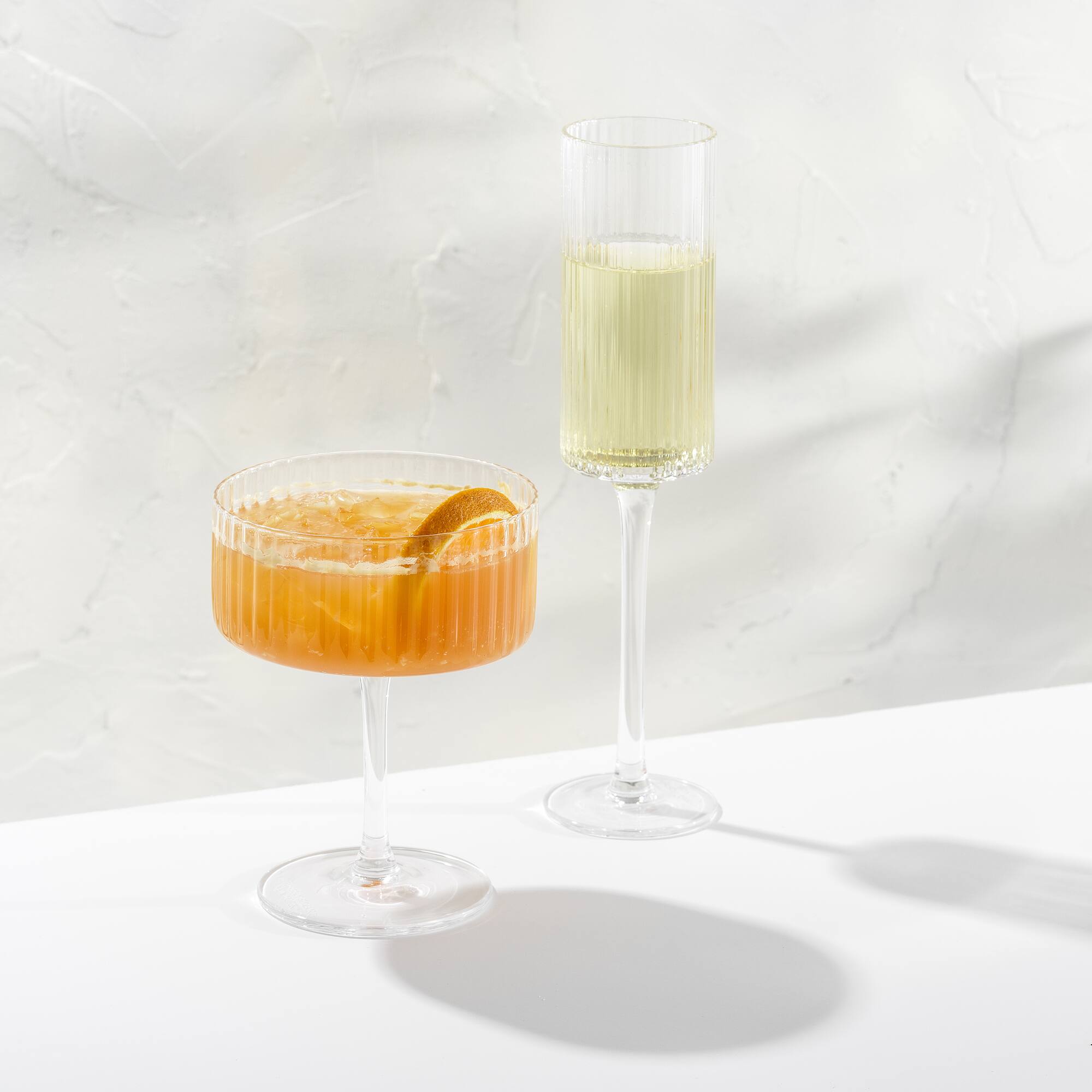 JoyJolt® 10oz. Elle Fluted Cylinder Martini Coupe Glasses, 2ct.